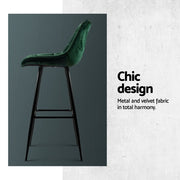 Audrey Velvet Bar Stool Set of 4 – Green