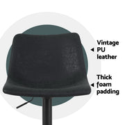 Bayside PU Leather Gas-Lift Swivel Bar Stool Set of 4 – Black