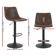 Bayside Fabric Gas-Lift Swivel Bar Stool Set of 4 – Brown