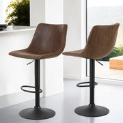 Bayside Fabric Gas-Lift Swivel Bar Stool Set of 4 – Brown