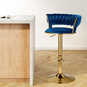 Vivien Velvet Gas-Lift Swivel Bar Stool – Navy — image 1