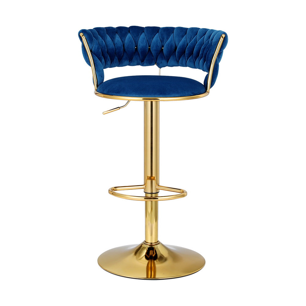 Vivien Velvet Gas-Lift Swivel Bar Stool – Navy — image 3