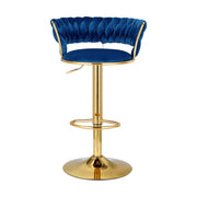 Vivien Velvet Gas-Lift Swivel Bar Stool – Navy — image 3