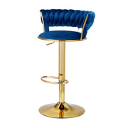 Vivien Velvet Gas-Lift Swivel Bar Stool – Navy — image 7