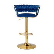 Vivien Velvet Gas-Lift Swivel Bar Stool Set of 2 – Navy — image 3