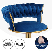 Vivien Velvet Gas-Lift Swivel Bar Stool Set of 2 – Navy — image 4