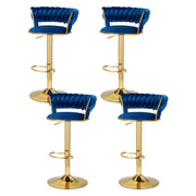 Vivien Velvet Gas-Lift Swivel Bar Stool Set of 4