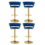 Vivien Velvet Gas-Lift Swivel Bar Stool Set of 4