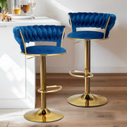 Vivien Velvet Gas-Lift Swivel Bar Stool Set of 4