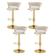 Vivien Velvet Gas-Lift Swivel Bar Stool Set of 4