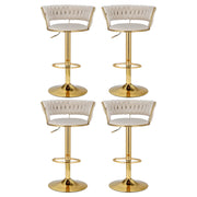 Vivien Velvet Gas-Lift Swivel Bar Stool Set of 4