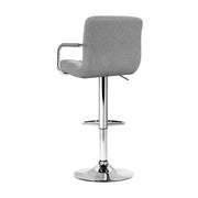 Noa Fabric Gas-Lift Swivel Bar Stool Set of 4 – Grey
