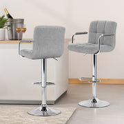 Noa Fabric Gas-Lift Swivel Bar Stool Set of 4 – Grey