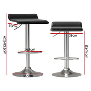 Wade PU Leather Gas-Lift Swivel Bar Stool Set of 4 – Black