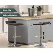 Wade PU Leather Gas-Lift Swivel Bar Stool Set of 4 – Black