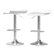 Wade PU Leather Gas-Lift Swivel Bar Stool Set of 2 – White
