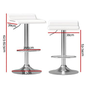 Wade PU Leather Gas-Lift Swivel Bar Stool Set of 4 – White