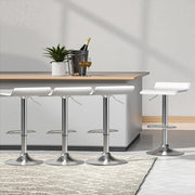 Wade PU Leather Gas-Lift Swivel Bar Stool Set of 4 – White