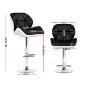 Jorn PU Leather Gas-Lift Swivel Bar Stool Set of 4 – Black & White