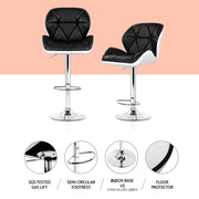 Jorn PU Leather Gas-Lift Swivel Bar Stool Set of 4 – Black & White