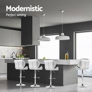 Jorn PU Leather Gas-Lift Swivel Bar Stool Set of 4 – Black & White