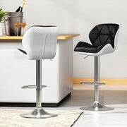 Jorn PU Leather Gas-Lift Swivel Bar Stool Set of 4 – Black & White