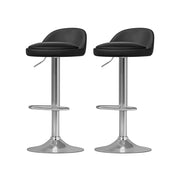 Nuvo PU Leather Gas-Lift Swivel Bar Stool Set of 4 – Black
