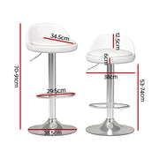 Nuvo PU Leather Gas-Lift Swivel Bar Stool Set of 4 – White