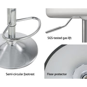 Nuvo PU Leather Gas-Lift Swivel Bar Stool Set of 4 – White