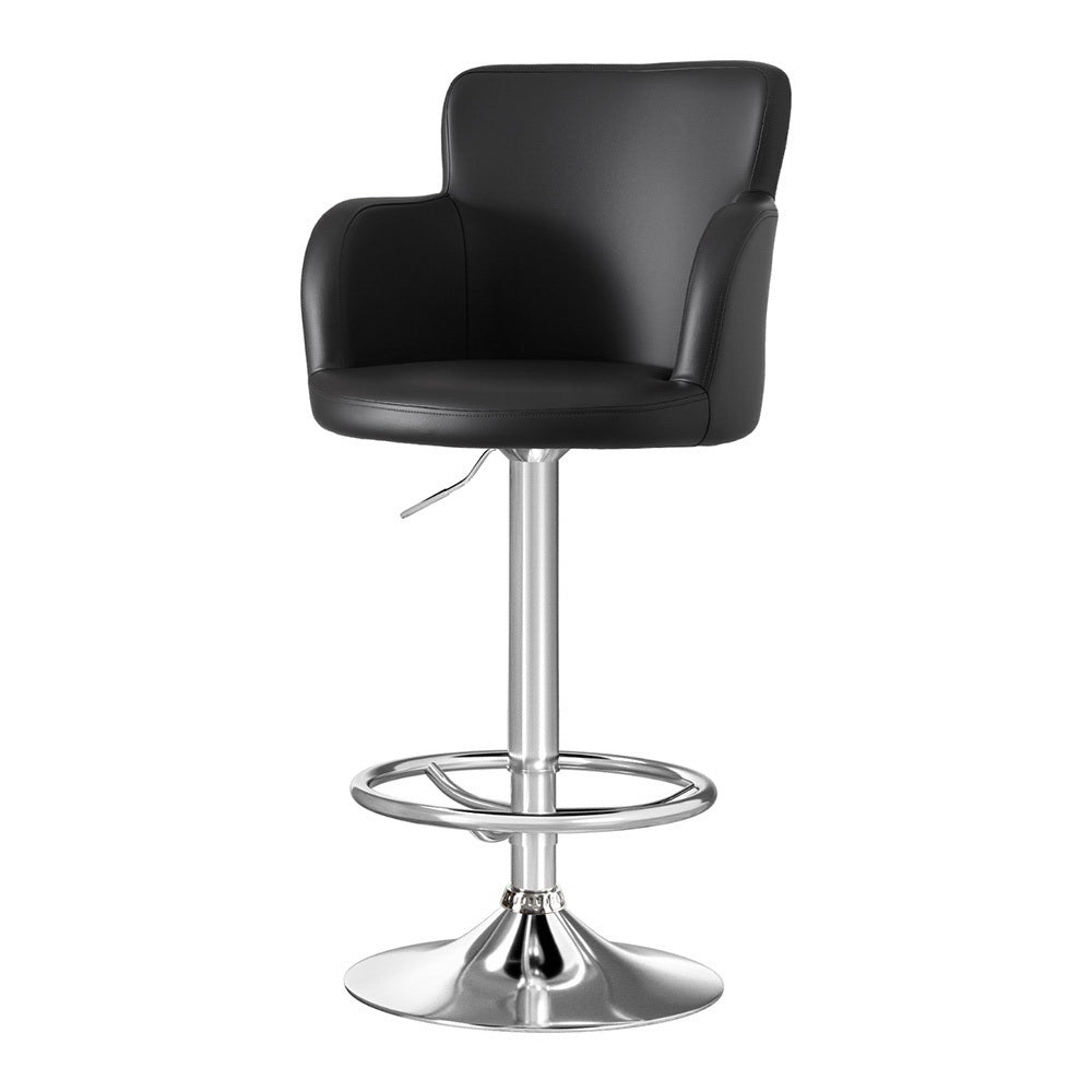Reeve PU Leather Gas-Lift Swivel Bar Stool – Black — image 1