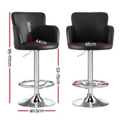 Reeve PU Leather Gas-Lift Swivel Bar Stool – Black — image 2