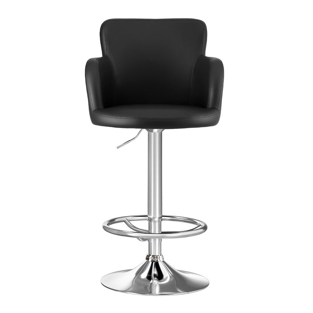 Reeve PU Leather Gas-Lift Swivel Bar Stool – Black — image 3