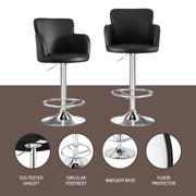 Reeve PU Leather Gas-Lift Swivel Bar Stool – Black — image 4