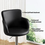 Reeve PU Leather Gas-Lift Swivel Bar Stool – Black — image 5