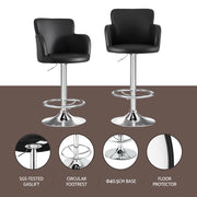 Reeve PU Leather Gas-Lift Swivel Bar Stool Set of 2 – Black — image 4