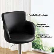 Reeve PU Leather Gas-Lift Swivel Bar Stool Set of 2 – Black — image 5