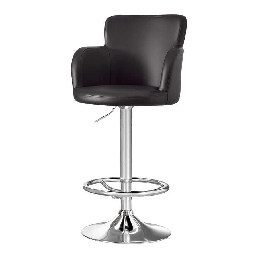Reeve PU Leather Gas-Lift Swivel Bar Stool – Brown — image 1