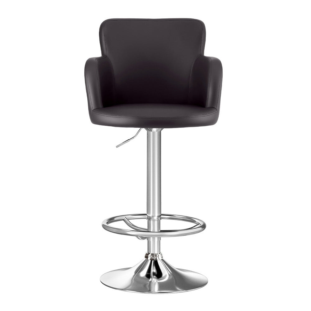 Reeve PU Leather Gas-Lift Swivel Bar Stool – Brown — image 3