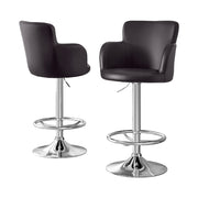 Reeve PU Leather Gas-Lift Swivel Bar Stool Set of 2 – Brown — image 1