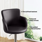 Reeve PU Leather Gas-Lift Swivel Bar Stool Set of 2 – Brown — image 5