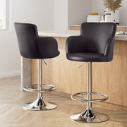 Reeve PU Leather Gas-Lift Swivel Bar Stool Set of 2 – Brown — image 7