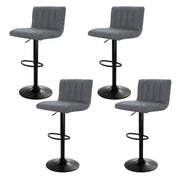 Como PU Leather Gas-Lift Swivel Bar Stool Set of 4 – Grey