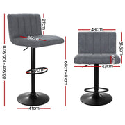 Como PU Leather Gas-Lift Swivel Bar Stool Set of 4 – Grey