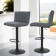Como PU Leather Gas-Lift Swivel Bar Stool Set of 4 – Grey