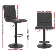 Bexley PU Leather Gas-Lift Swivel Bar Stool Set of 4 – Grey