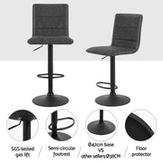 Bexley PU Leather Gas-Lift Swivel Bar Stool Set of 4 – Grey