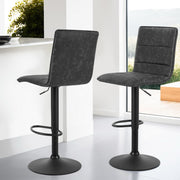Bexley PU Leather Gas-Lift Swivel Bar Stool Set of 4 – Grey