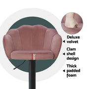 Nessa Velvet Gas-Lift Swivel Bar Stool Set of 4 – Pink
