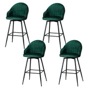 Mesha Velvet Swivel Bar Stool Set of 4 – Green