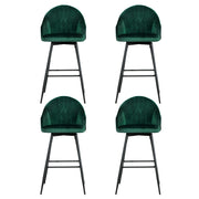 Mesha Velvet Swivel Bar Stool Set of 4 – Green